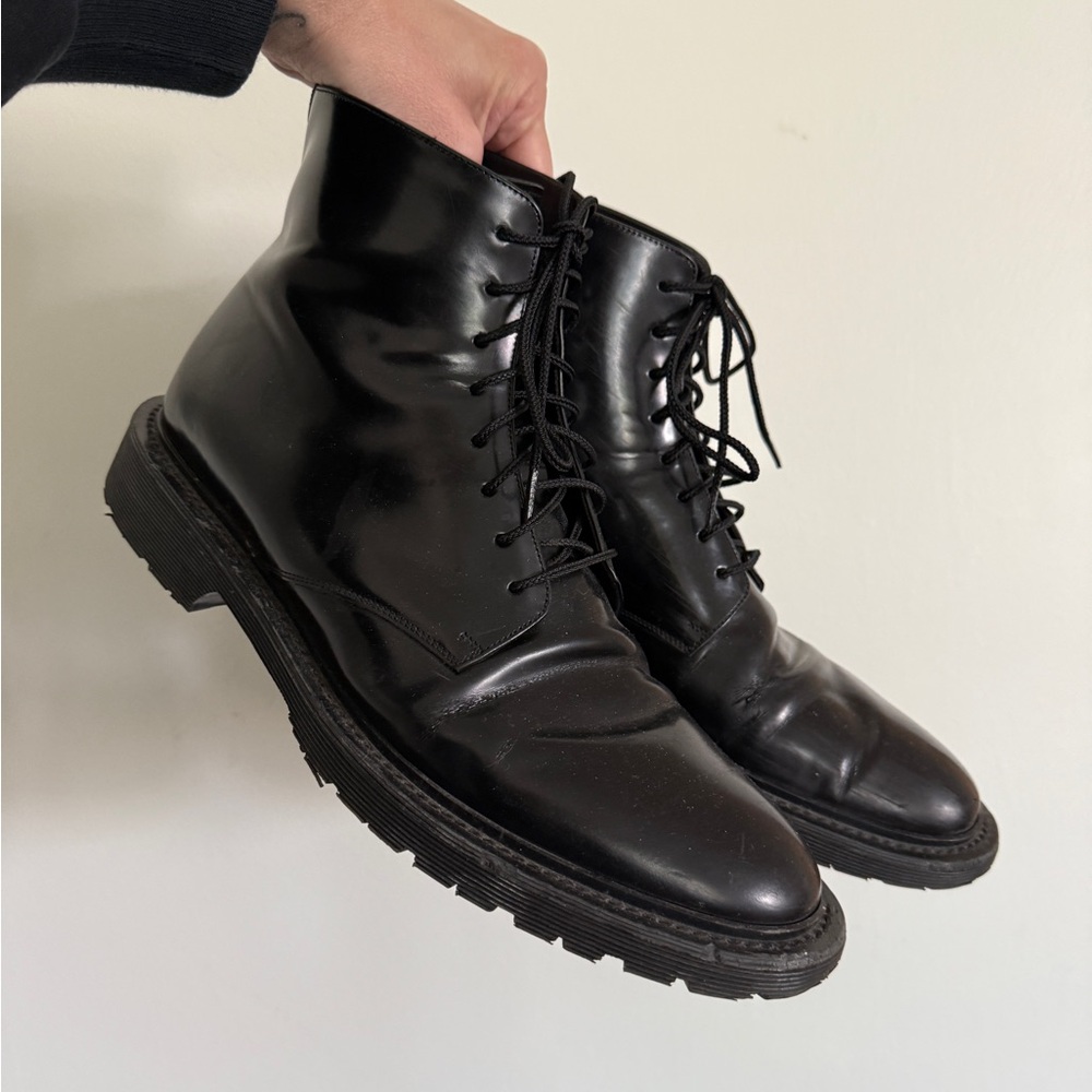 YSL Classic Black Leather Men's Boots